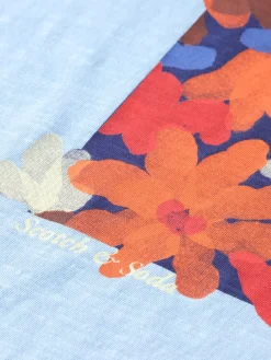 Sale Scotch & Soda RELAXED-FIT ARTWORK T-SHIRT PacificBlue