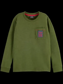 Fashion Scotch & Soda RELAXED-FIT LONG-SLEEVED T-SHIRT Military
