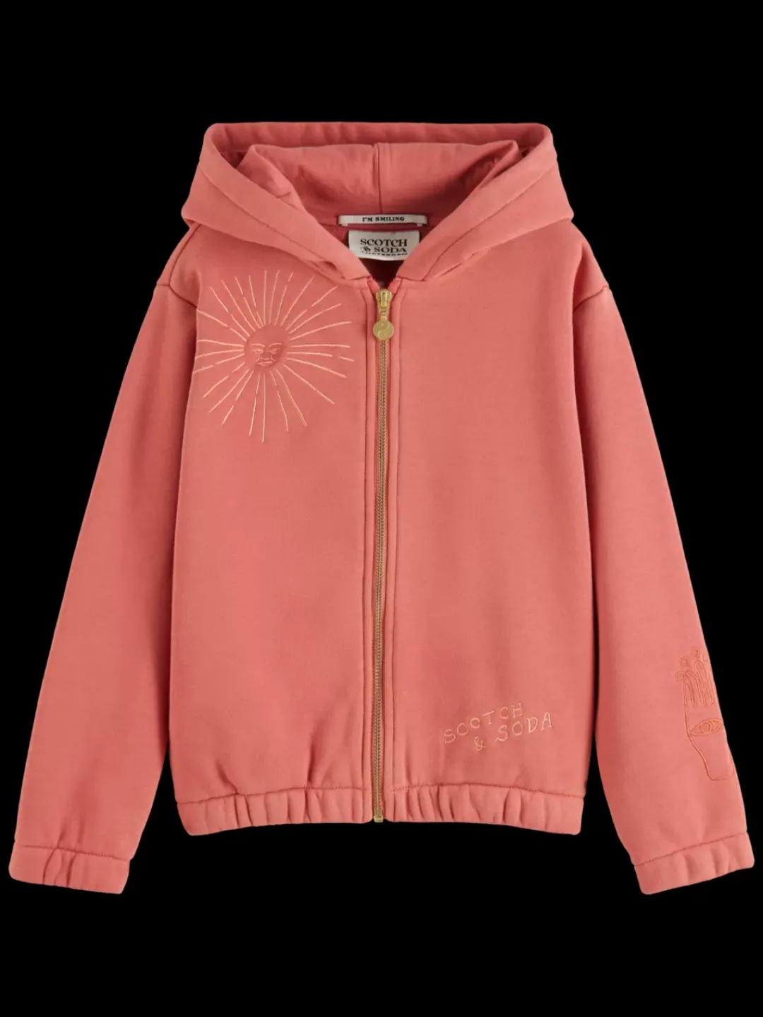 Sale Scotch & Soda RELAXED-FIT ZIP-THROUGH HOODIE WITH EMBROIDERED ARTWORKS Negroni