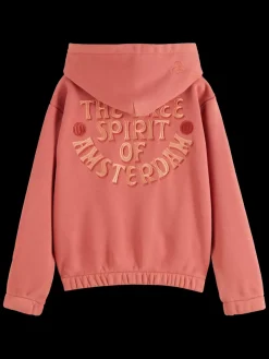Sale Scotch & Soda RELAXED-FIT ZIP-THROUGH HOODIE WITH EMBROIDERED ARTWORKS Negroni
