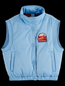 Sale Scotch & Soda REVERSIBLE CROPPED BODYWARMER PacificBlue