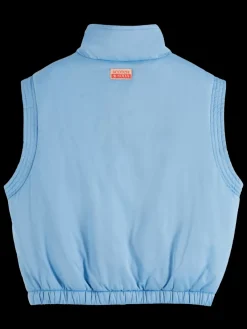 Sale Scotch & Soda REVERSIBLE CROPPED BODYWARMER PacificBlue