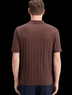 Fashion Scotch & Soda RIB KNITTED POLO RichMahogany