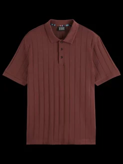 Fashion Scotch & Soda RIB KNITTED POLO RichMahogany