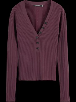 New Scotch & Soda RIBBED FITTED PULLOVER