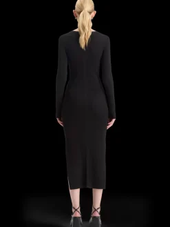 Outlet Scotch & Soda RIBBED KNITTED MIDI DRESS EveningBlack