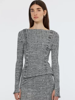 Clearance Scotch & Soda Ribbed knitted pullover Black