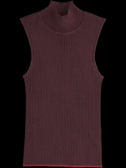 Fashion Scotch & Soda RIBBED KNITTED TANK Wine