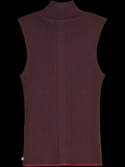 Fashion Scotch & Soda RIBBED KNITTED TANK Wine