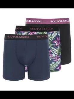Outlet Scotch & Soda SCOTCH & SODA MEN'S UNDERWEAR SS24 - 3PK COTTON STRETCH TRUNK (PRINT)