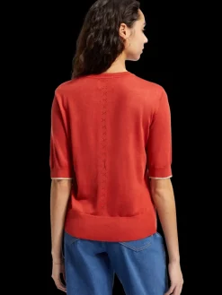 Hot Scotch & Soda SHORT SLEEVED CREW NECK PULLOVER RusticCoral