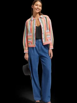 Best Scotch & Soda SHORT TRUCKER JACKET IN MULTI COLOUR STRIPE VibrantStripe