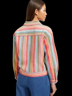 Best Scotch & Soda SHORT TRUCKER JACKET IN MULTI COLOUR STRIPE VibrantStripe