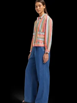 Best Scotch & Soda SHORT TRUCKER JACKET IN MULTI COLOUR STRIPE VibrantStripe