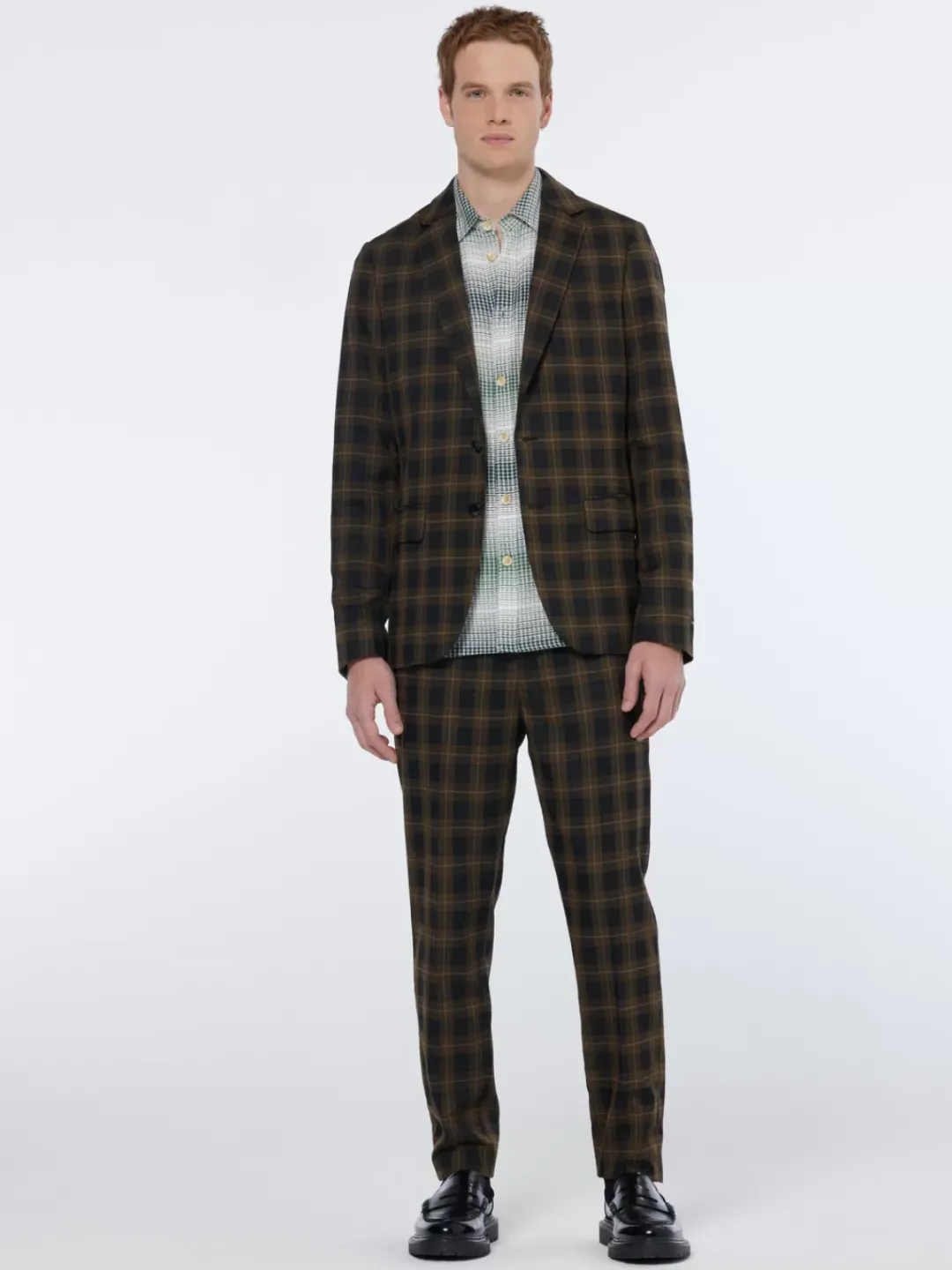 Hot Scotch & Soda Single-breasted yarn-dyed check regular fit blazer GoldenBrownCheck