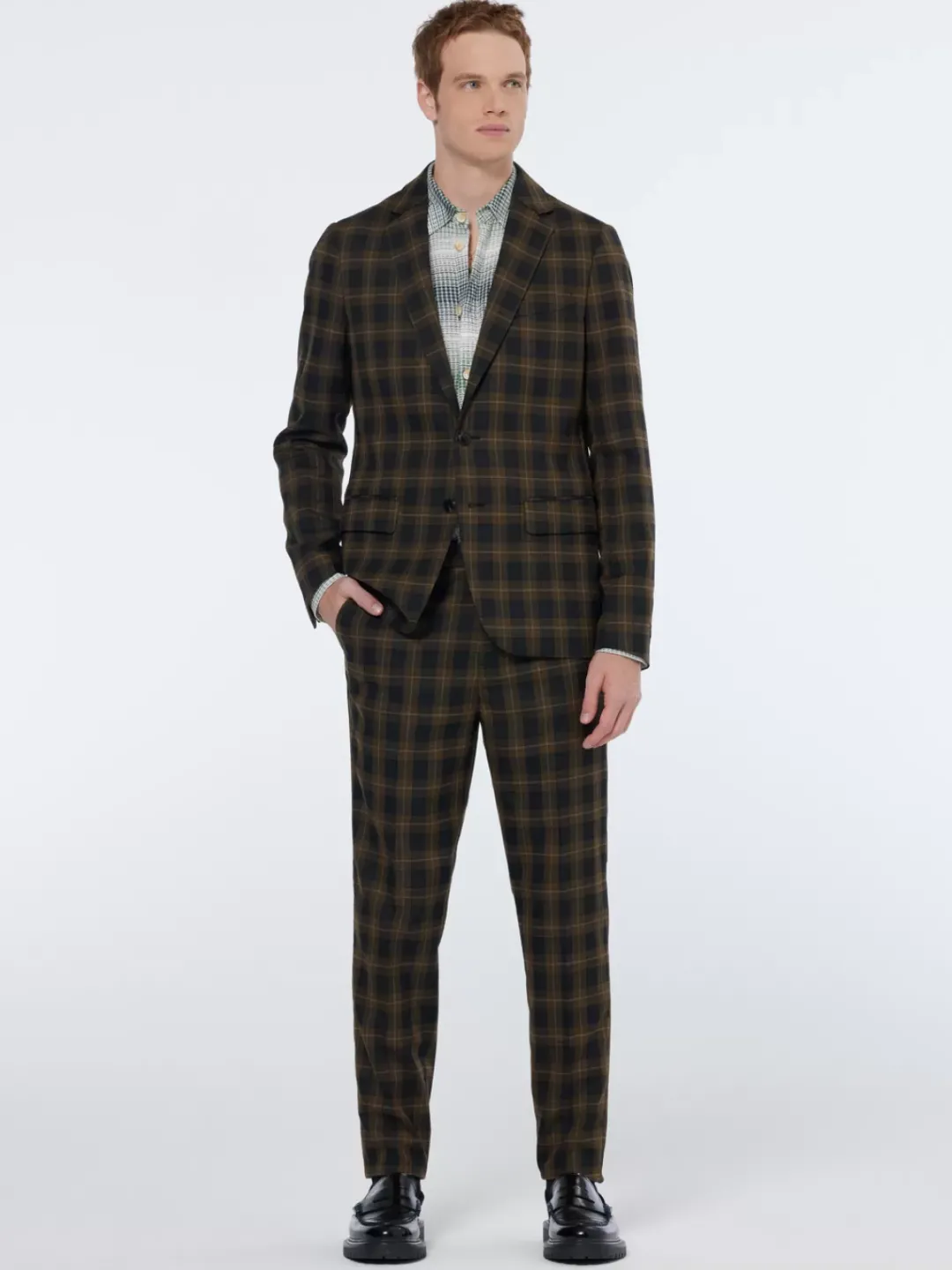 Hot Scotch & Soda Single-breasted yarn-dyed check regular fit blazer GoldenBrownCheck