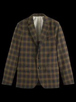Hot Scotch & Soda Single-breasted yarn-dyed check regular fit blazer GoldenBrownCheck