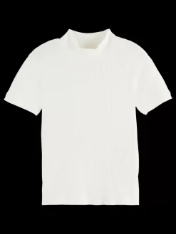 Fashion Scotch & Soda SLIM-FIT MOCK NECK T-SHIRT Swan