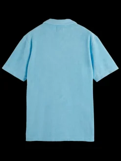 Fashion Scotch & Soda Solid towelling shirt WashedNeonBlue