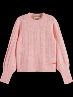 Online Scotch & Soda SPACE DYED LIGHTWEIGHT AJOUR KNIT PalePeach