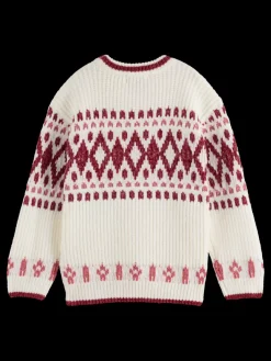 Outlet Scotch & Soda SPARKLY FAIR ISLE PULLOVER RoseGlitter