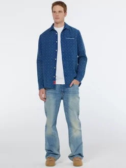 Hot Scotch & Soda Special denim weave with wash effects shirt WashedIndigo