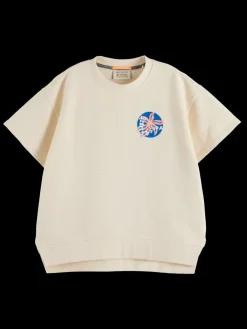 Online Scotch & Soda SPLIT HEM GRAPHIC SWEATSHIRT SoftIceMelange
