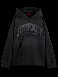 Clearance Scotch & Soda SPRAYED HOODIE WITH DESTROYED DETAILS