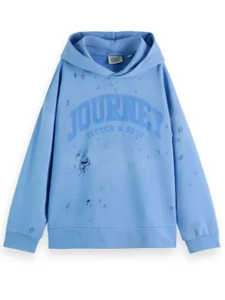 Clearance Scotch & Soda SPRAYED HOODIE WITH DESTROYED DETAILS