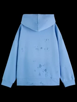 Clearance Scotch & Soda SPRAYED HOODIE WITH DESTROYED DETAILS