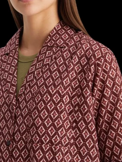 Discount Scotch & Soda Ss shirt lurex print GeoFlowerBordeaux