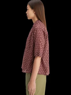 Discount Scotch & Soda Ss shirt lurex print GeoFlowerBordeaux