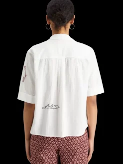 Fashion Scotch & Soda Ss shirt with embroidery White