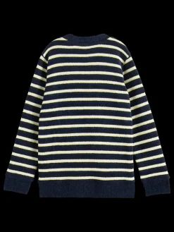Fashion Scotch & Soda STRIPED FELPA CREWNECK Night/Ecru/EmbassyYellowStripe