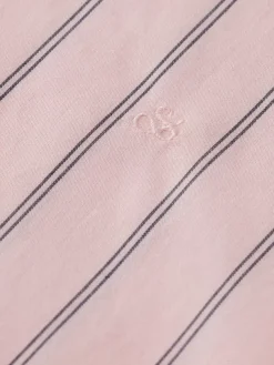 Outlet Scotch & Soda Striped Girlfriend Poplin Shirt ShirtingPink/CharcoalStripe