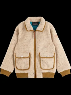 Hot Scotch & Soda TEDDY JACKET WITH COLOURFUL NEPS Ecru