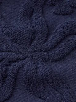 Fashion Scotch & Soda Terry jacquard short sleeve shirt Navyblue