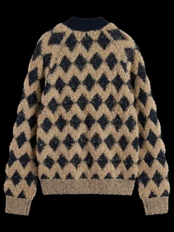 Outlet Scotch & Soda TEXTURED JACQUARD BOMBER Mocha