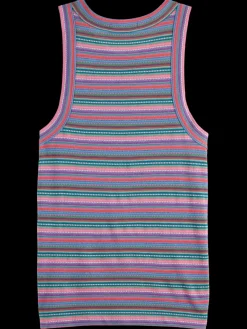 Discount Scotch & Soda TEXTURED STRIPE RACER TANK BeachStripe