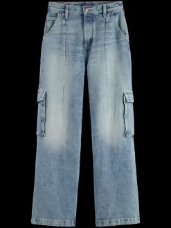 Outlet Scotch & Soda The deep low rise loose cargo jeans -rolling road RollingRoad