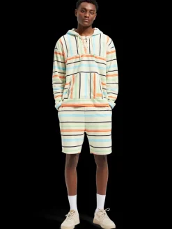 Online Scotch & Soda Towelling striped hoodie MulticolourStripe