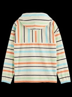 Online Scotch & Soda Towelling striped hoodie MulticolourStripe