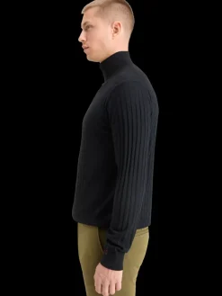 Sale Scotch & Soda TURTLE NECK REGULAR FIT RELIEF STITCH SWEATER Black