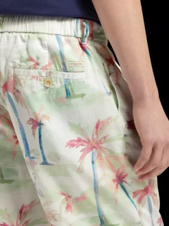 Clearance Scotch & Soda Twilt - printed pleated bermuda shorts PalmtreeHawaiiAOP