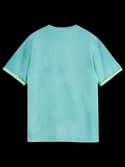 Best Scotch & Soda Two colour sprayed t-shirt WashedNeonBlue