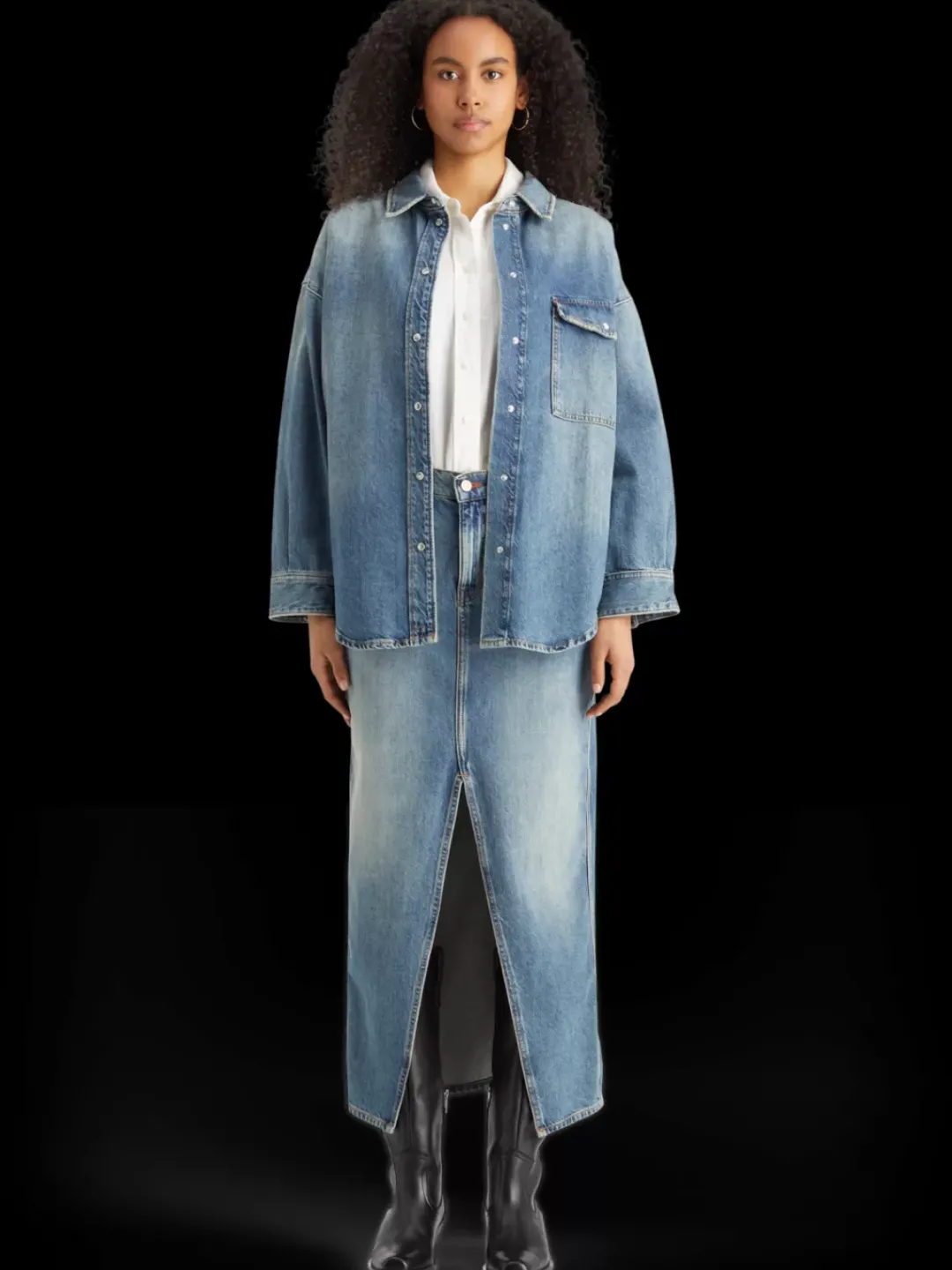Outlet Scotch & Soda Vintage washed denim overshirt - frisco nights FriscoNights