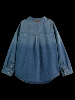 Outlet Scotch & Soda Vintage washed denim overshirt - frisco nights FriscoNights