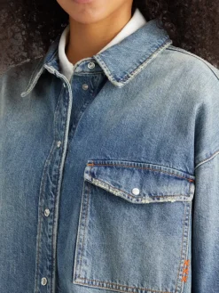 Outlet Scotch & Soda Vintage washed denim overshirt - frisco nights FriscoNights