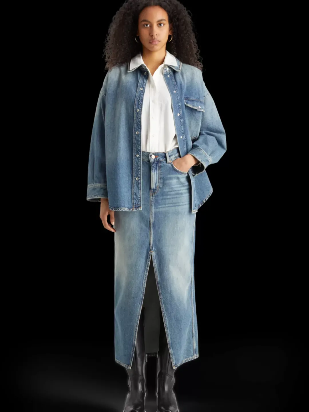 Outlet Scotch & Soda Vintage washed denim overshirt - frisco nights FriscoNights