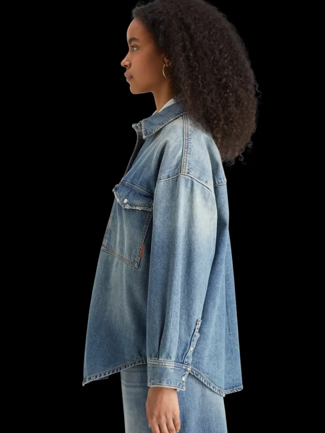 Outlet Scotch & Soda Vintage washed denim overshirt - frisco nights FriscoNights